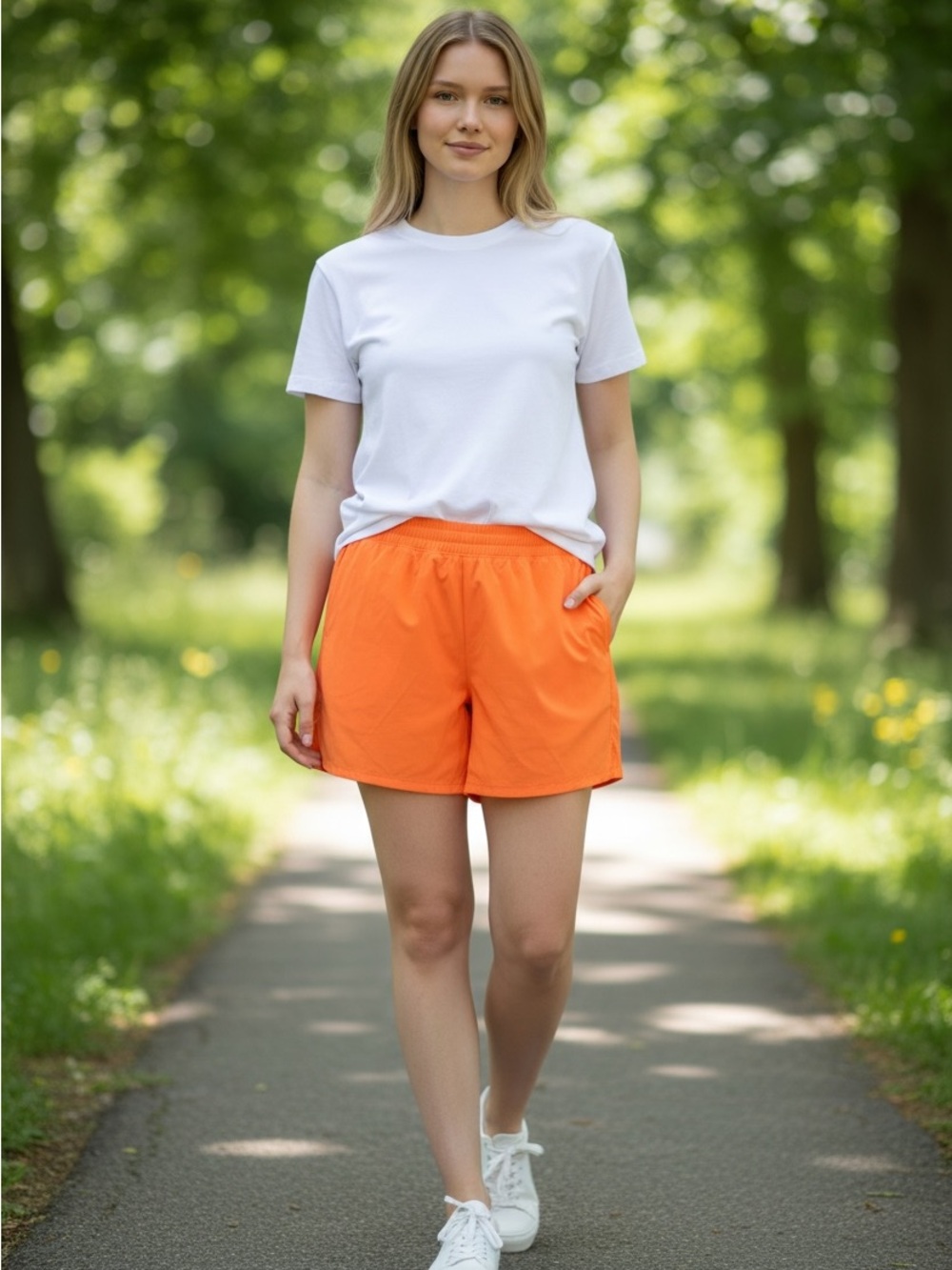 lululemon athletica Bright Orange Women’s Athletic Shorts